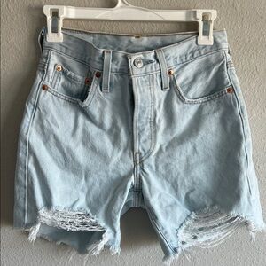 Levi 501 Light Blue Denim Shorts
